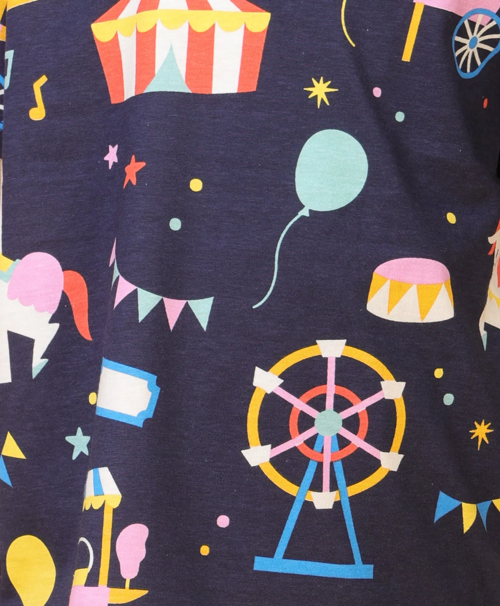 CARNIVAL CIRCUS GIRLS SHORT SLEEVE PYJAMA SET - NAVY