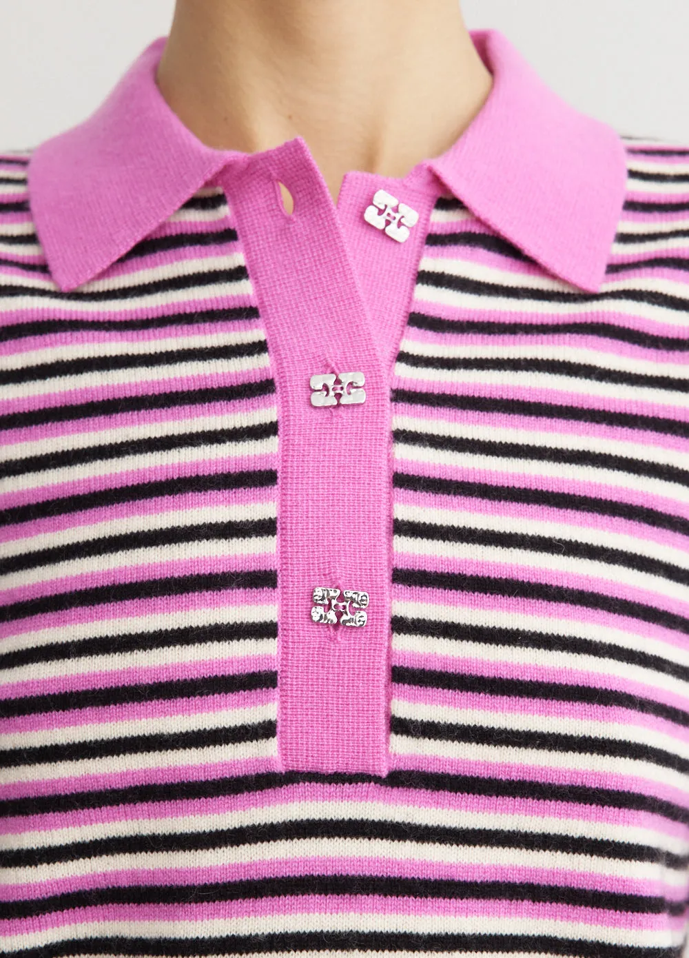 Cashmere Mix Long Sleeve Polo
