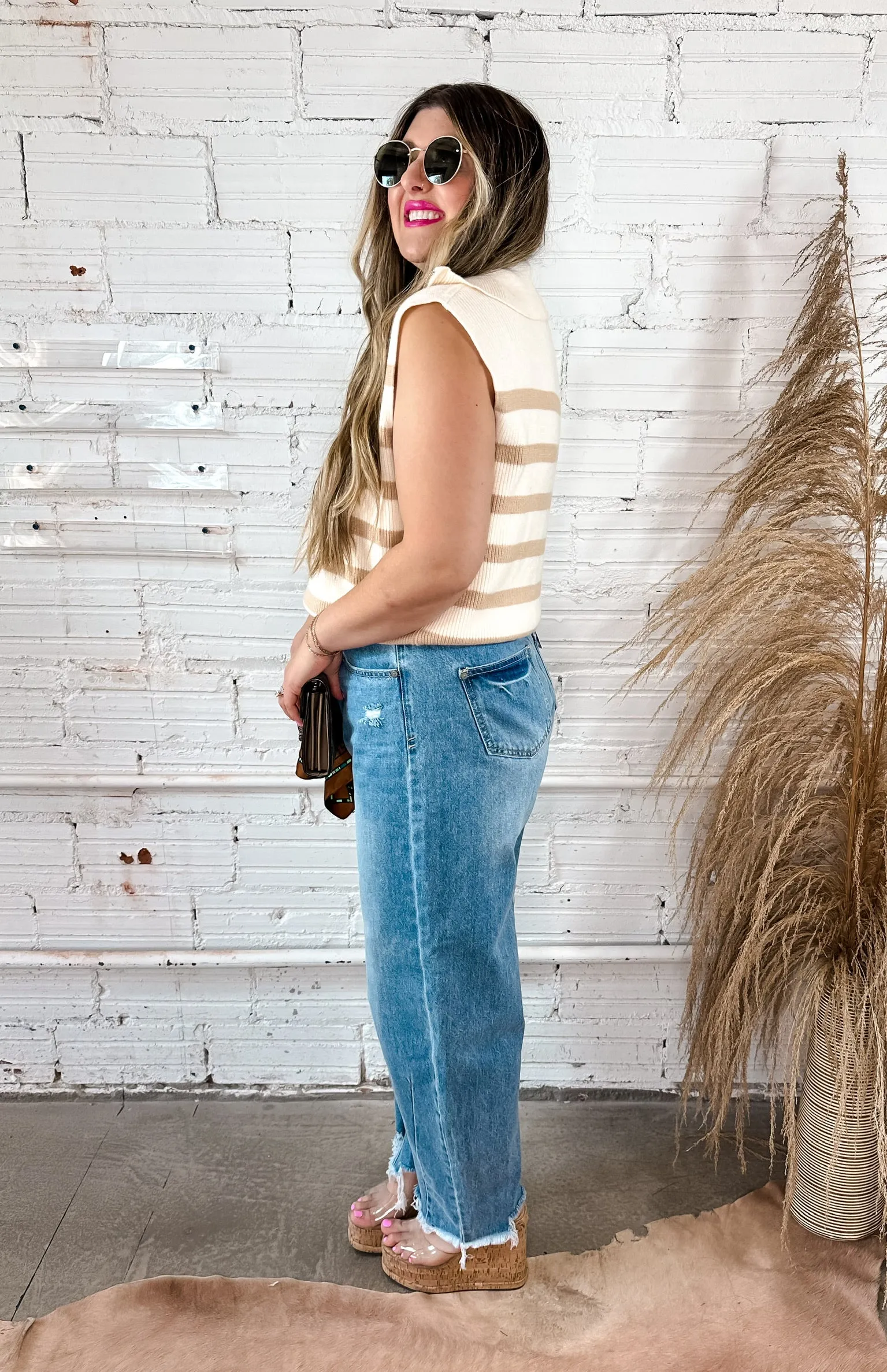 City Wide Barrel Jeans - Medium Wash