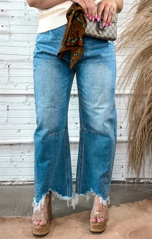 City Wide Barrel Jeans - Medium Wash