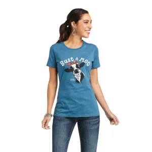 CL10037792-S-Blu/Hth Womens Ariat "Bust A Moo" T Shirt