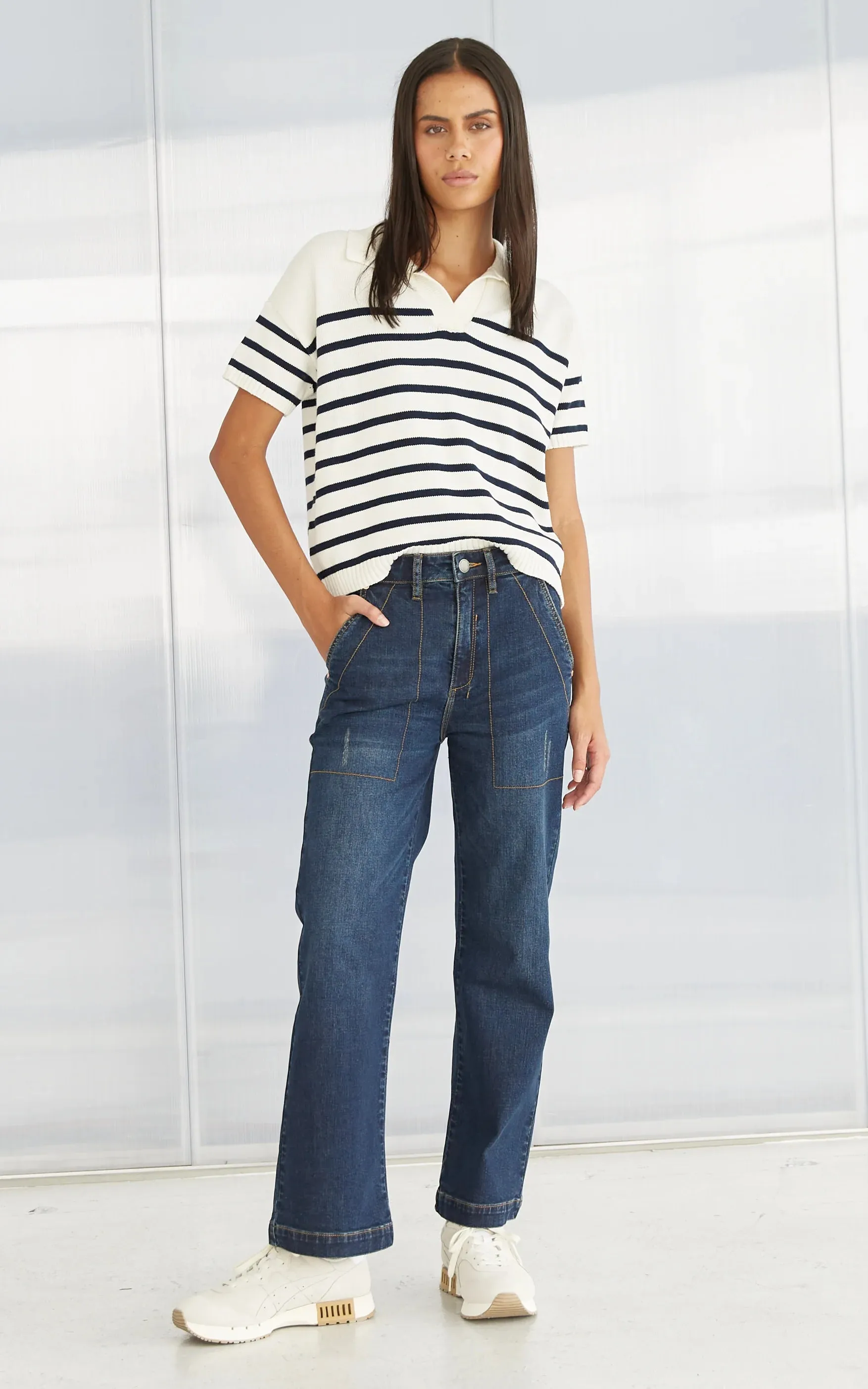 Cody Kick Flare Trouser - Astro Blue