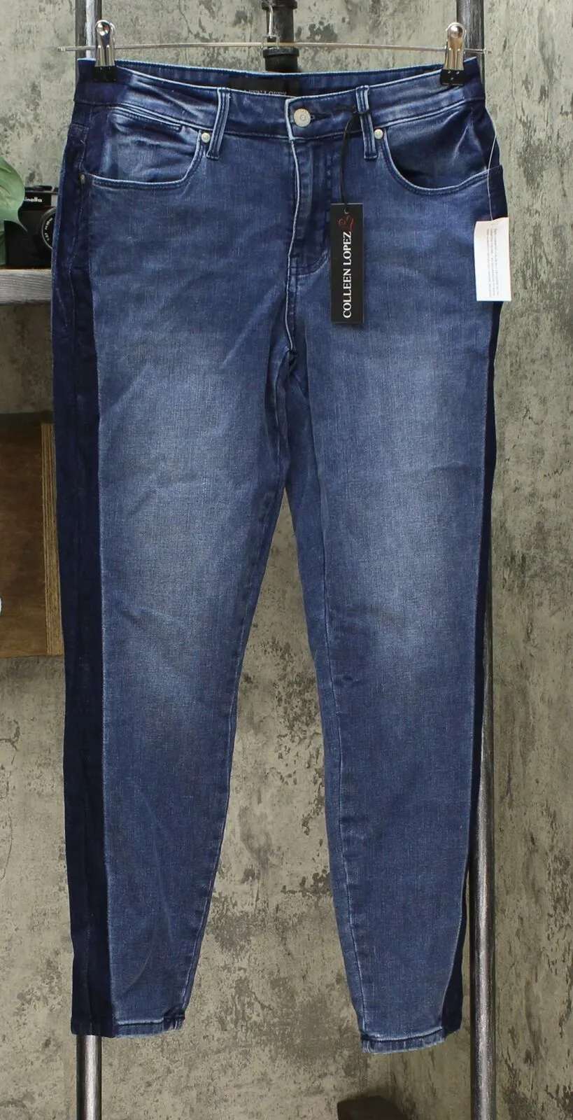 Colleen Lopez Women's Petite Side Stripe Skinny Jeans