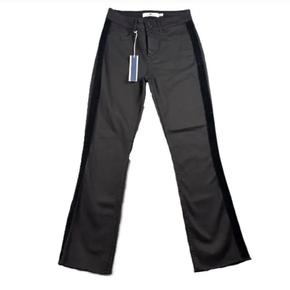 COPY - Vineyard Vines Black High Rise Kick Flare Jeans Velvet Tux Stripe NWT