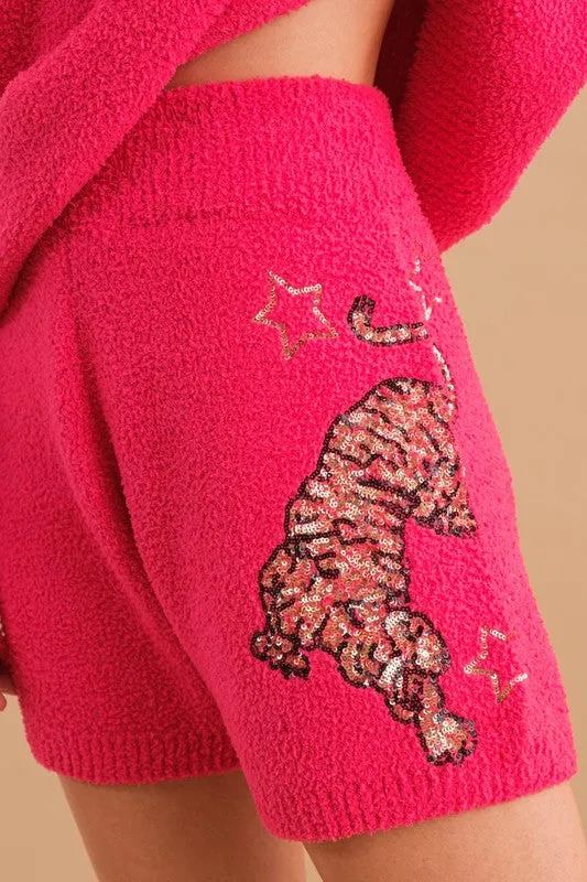 Cozy Soft Knitted Tiger Star Lounge Set (Various Colors), Blue B