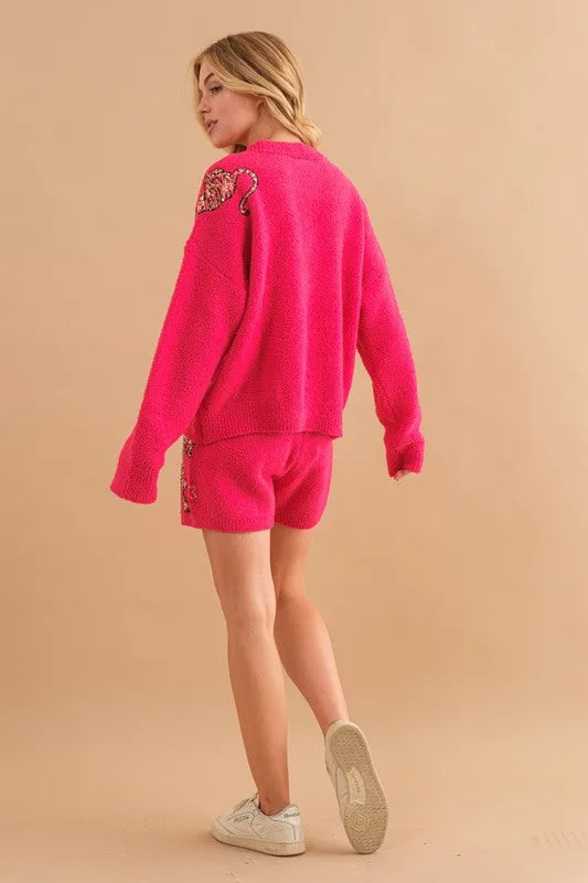 Cozy Soft Knitted Tiger Star Lounge Set (Various Colors), Blue B