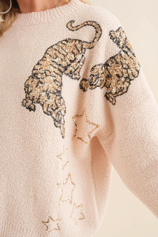 Cozy Soft Knitted Tiger Star Lounge Set (Various Colors), Blue B