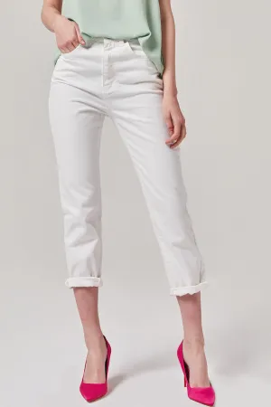 Cropped White Jeans