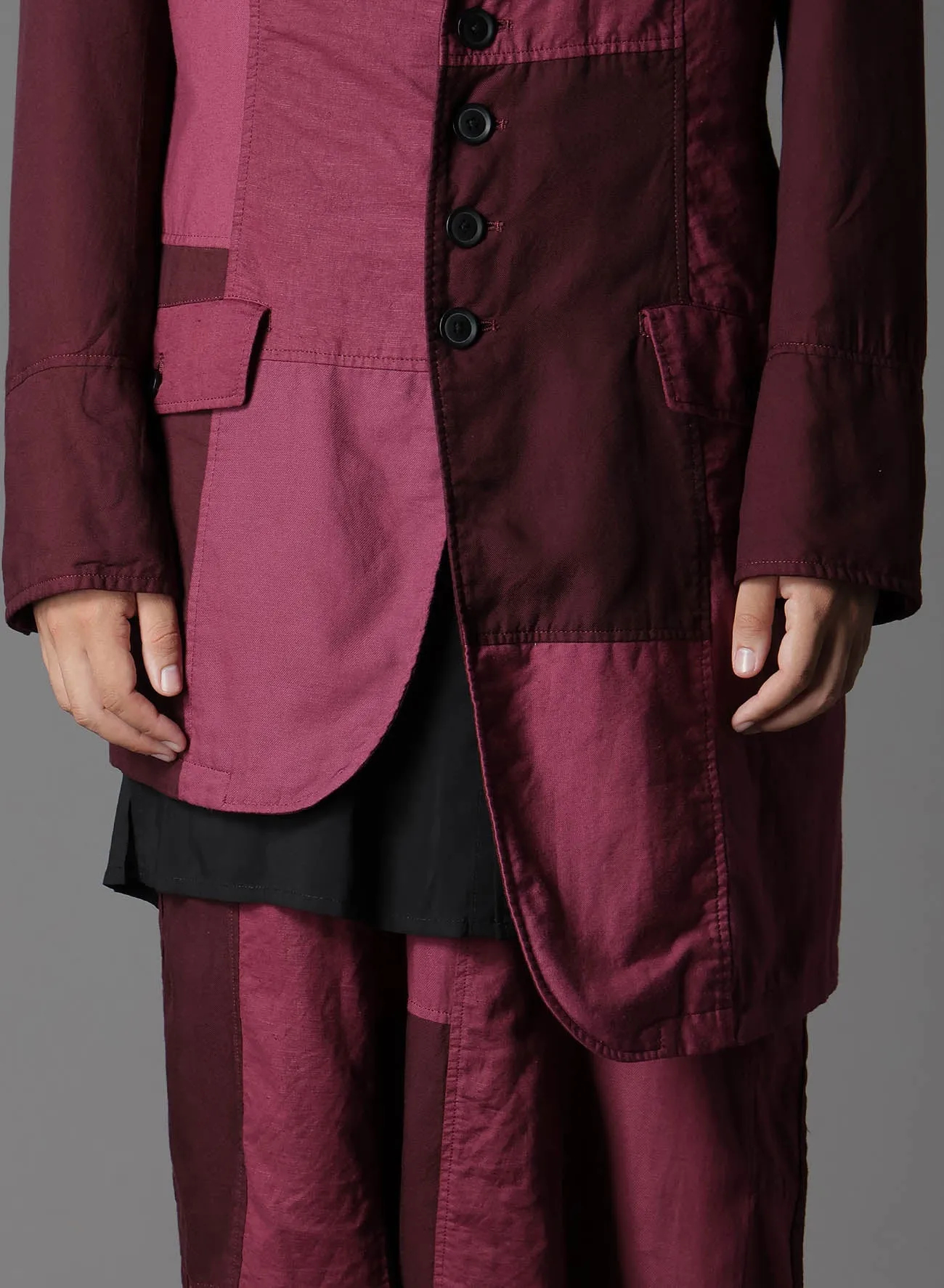 CUBISM PATCHWORK  PRODUCT DYED SWITCHING ASYMMETRY JACKET