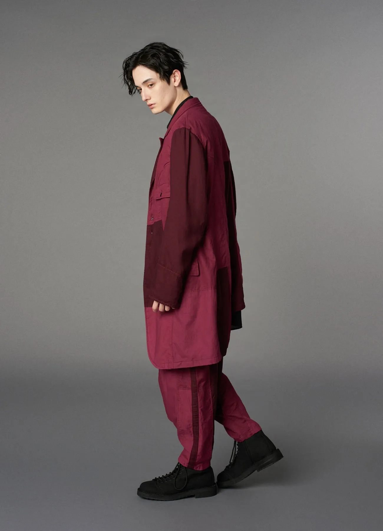 CUBISM PATCHWORK  PRODUCT DYED SWITCHING ASYMMETRY JACKET