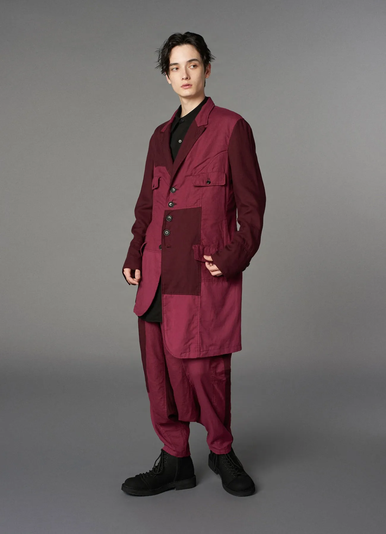 CUBISM PATCHWORK  PRODUCT DYED SWITCHING ASYMMETRY JACKET