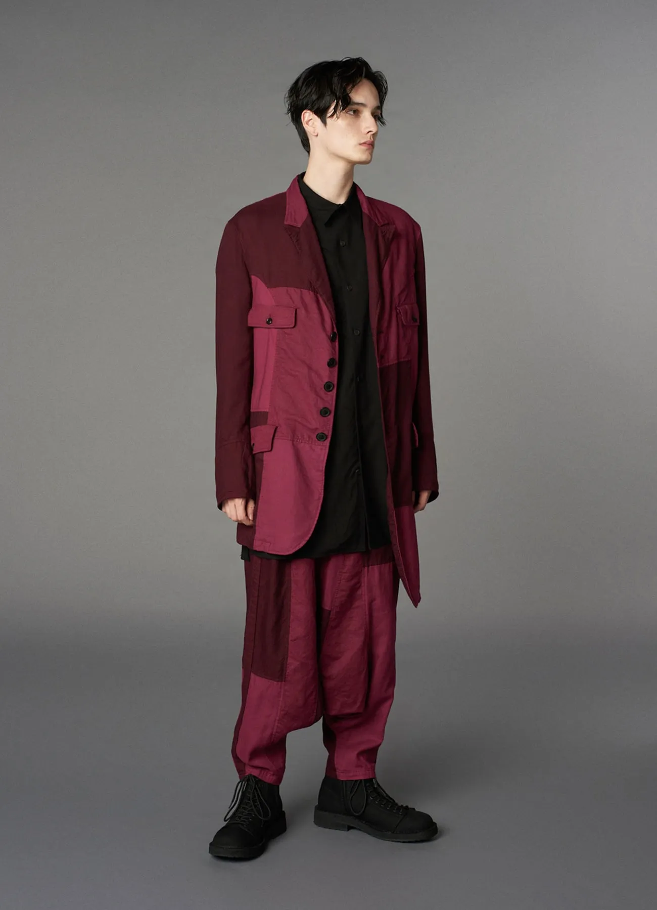 CUBISM PATCHWORK  PRODUCT DYED SWITCHING ASYMMETRY JACKET
