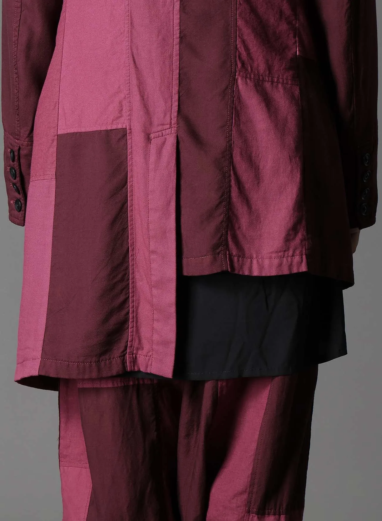 CUBISM PATCHWORK  PRODUCT DYED SWITCHING ASYMMETRY JACKET