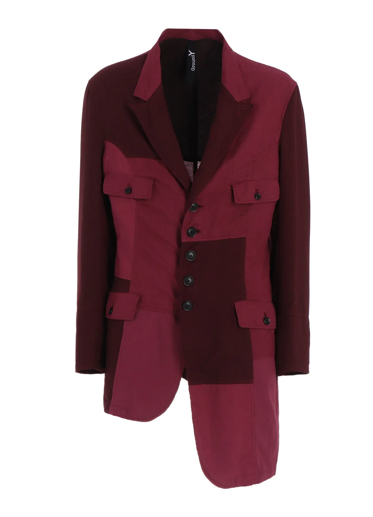 CUBISM PATCHWORK  PRODUCT DYED SWITCHING ASYMMETRY JACKET