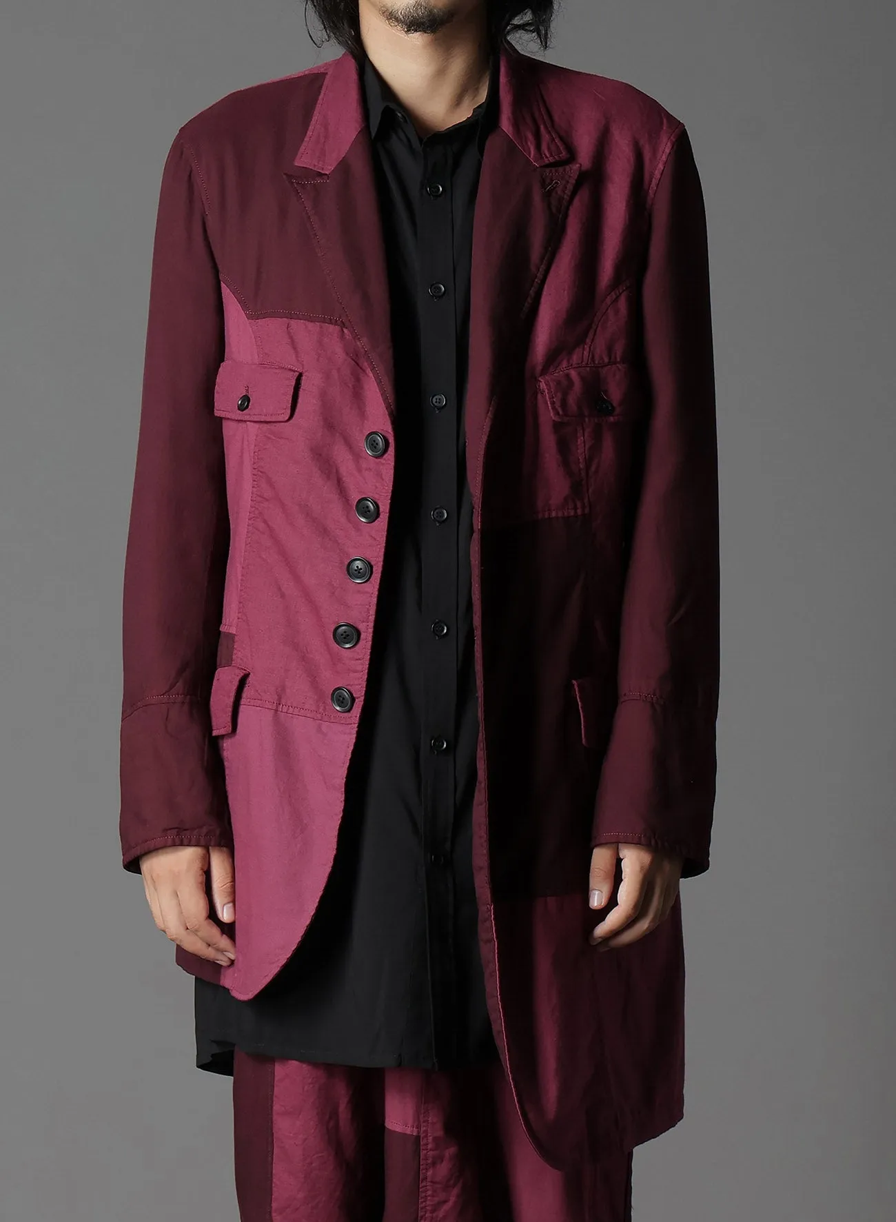 CUBISM PATCHWORK  PRODUCT DYED SWITCHING ASYMMETRY JACKET