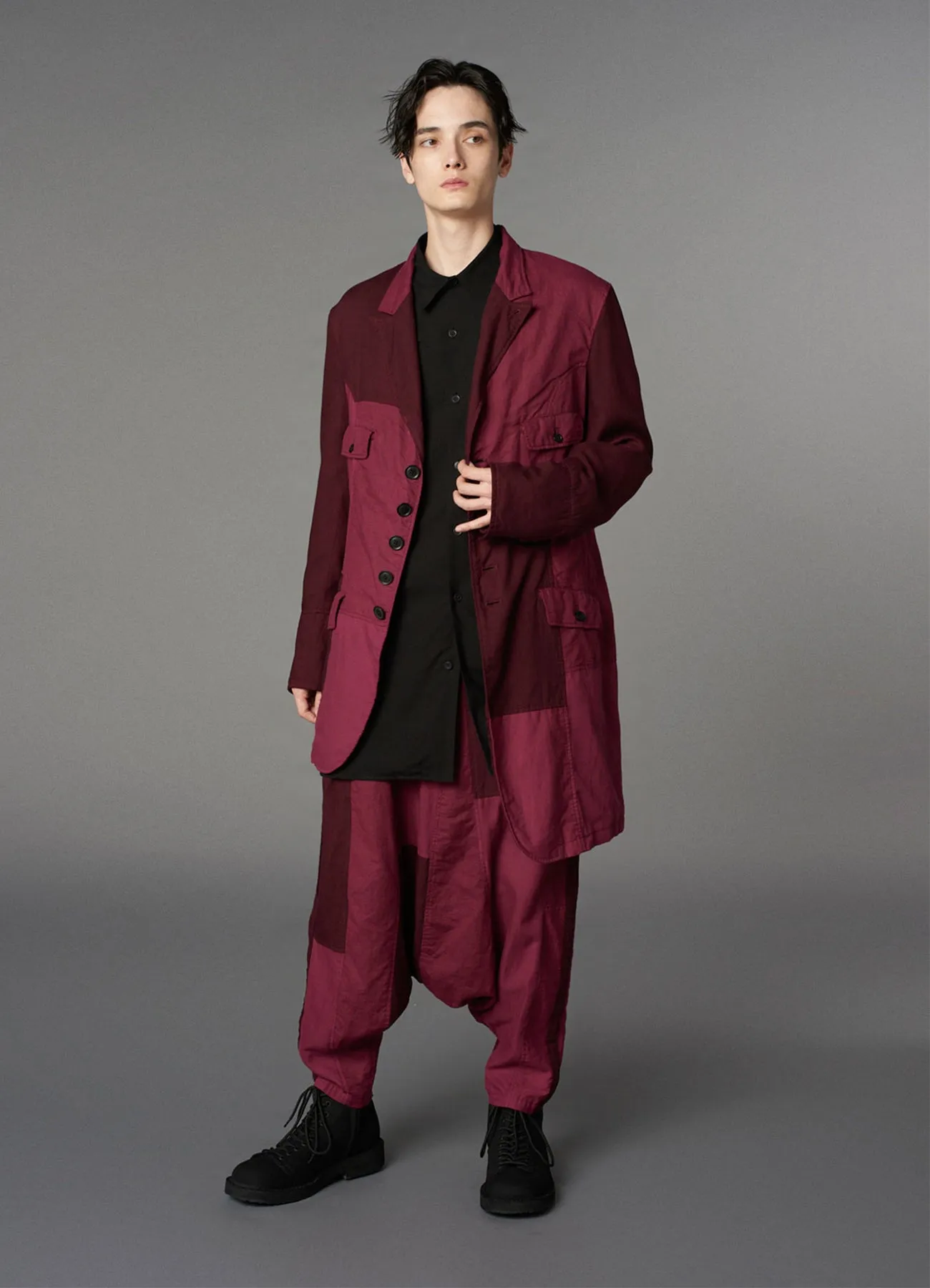 CUBISM PATCHWORK  PRODUCT DYED SWITCHING ASYMMETRY JACKET