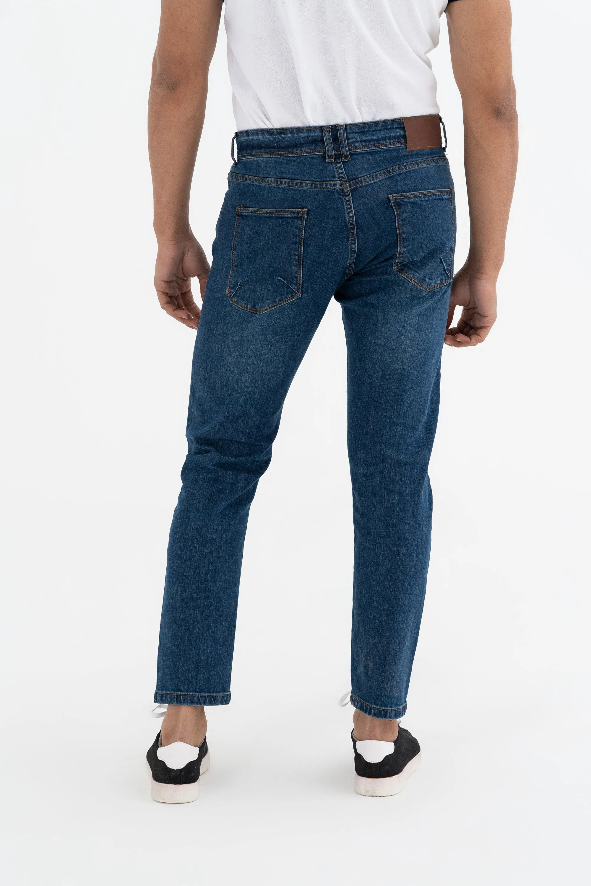 Dark Blue Cropped Jeans