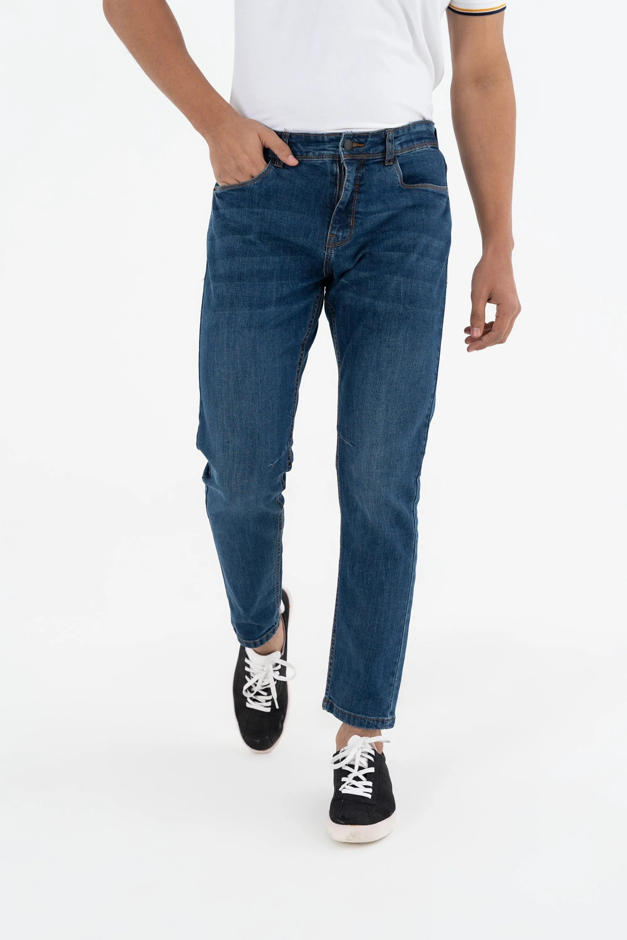 Dark Blue Cropped Jeans