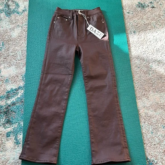 DAZE coated malbec jeans