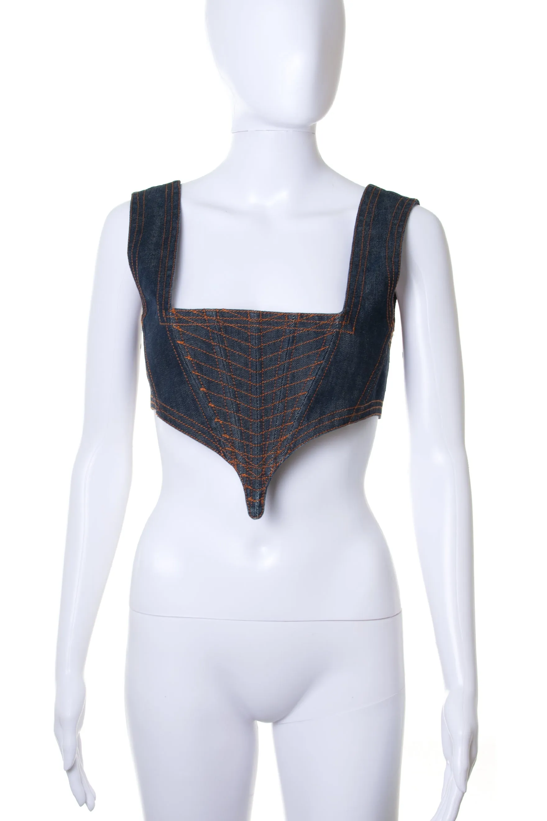 Denim Laceup Corset