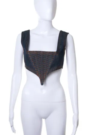 Denim Laceup Corset