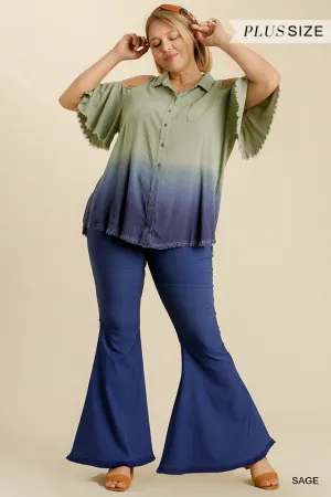 Denim Wide Flare Leg Pant