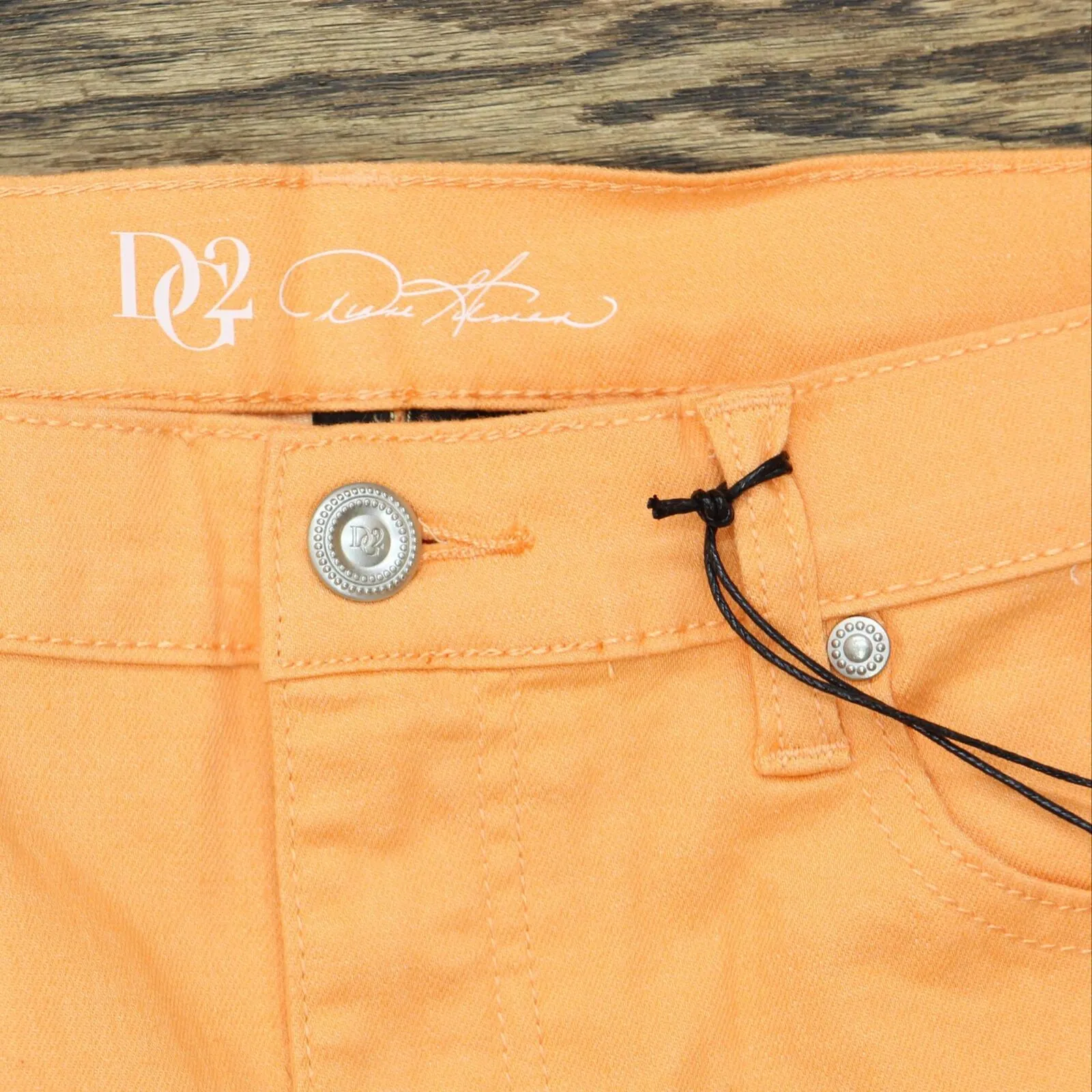 Dg2 Womens Distressed Stretch Straight Leg Jeans 166ea3f5aea554 Orange 16