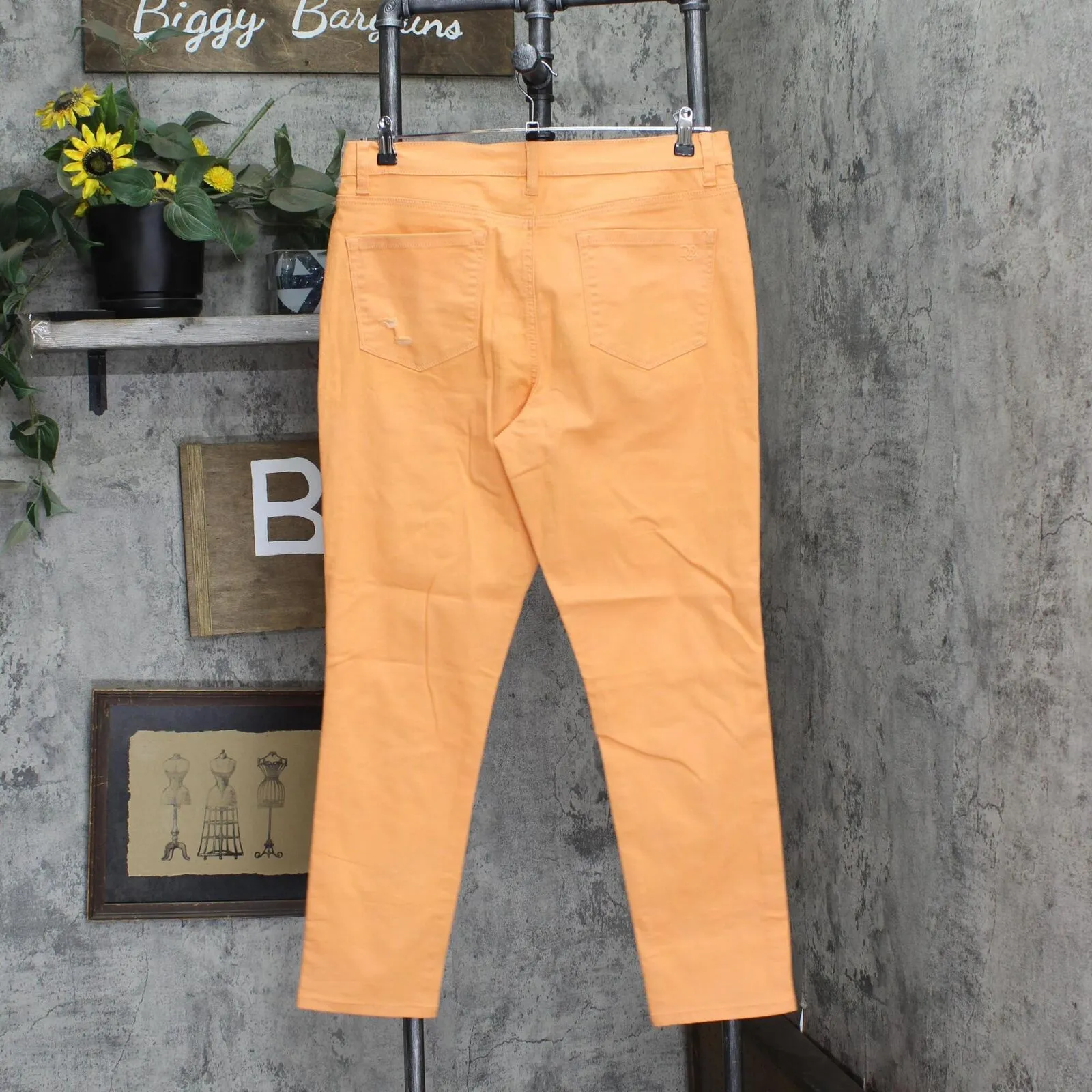 Dg2 Womens Distressed Stretch Straight Leg Jeans 166ea3f5aea554 Orange 16