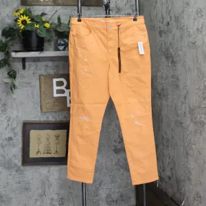 Dg2 Womens Distressed Stretch Straight Leg Jeans 166ea3f5aea554 Orange 16