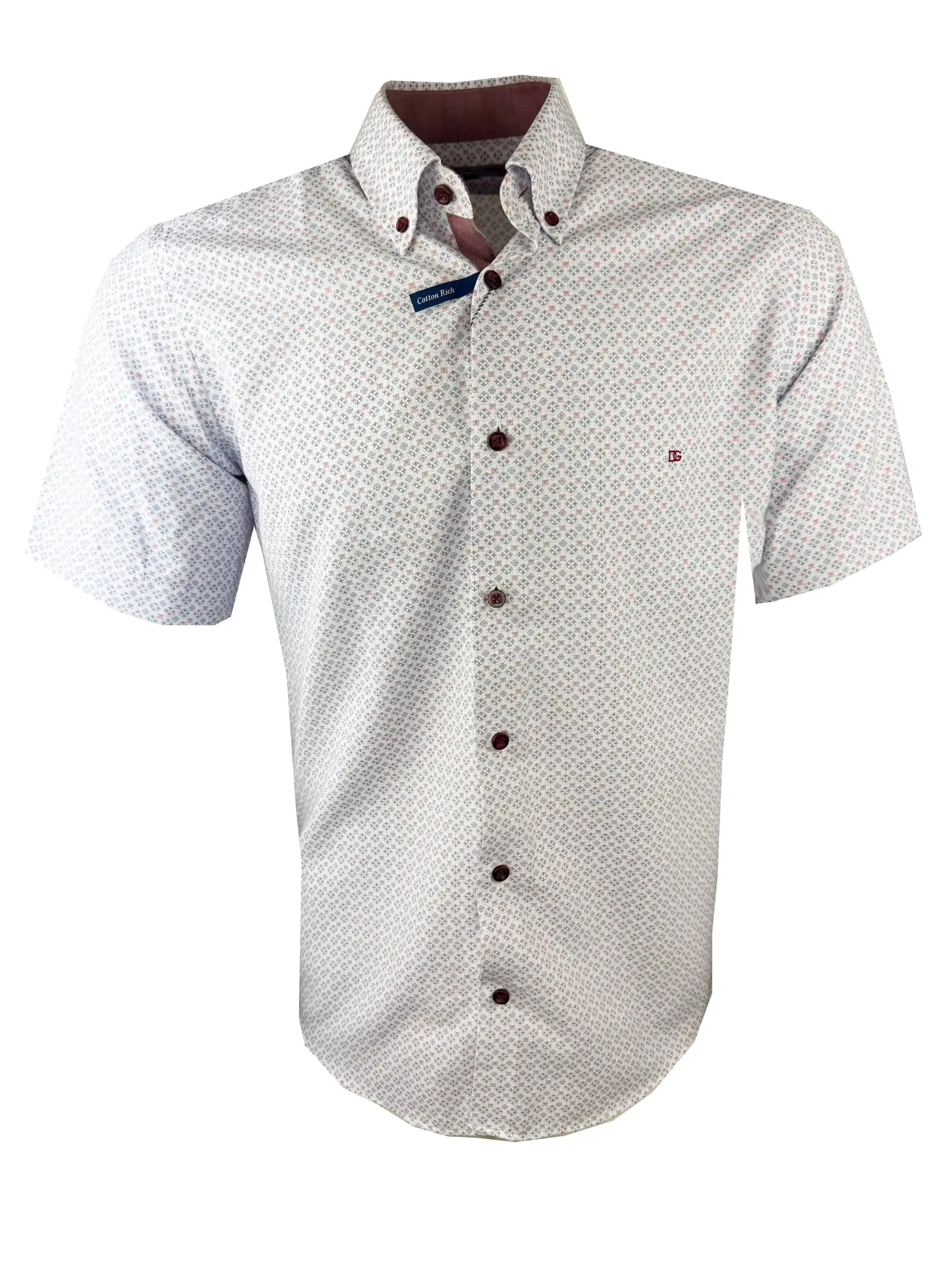 DG's Drifter Ivano Short Sleeve Print Shirt Red/Blue