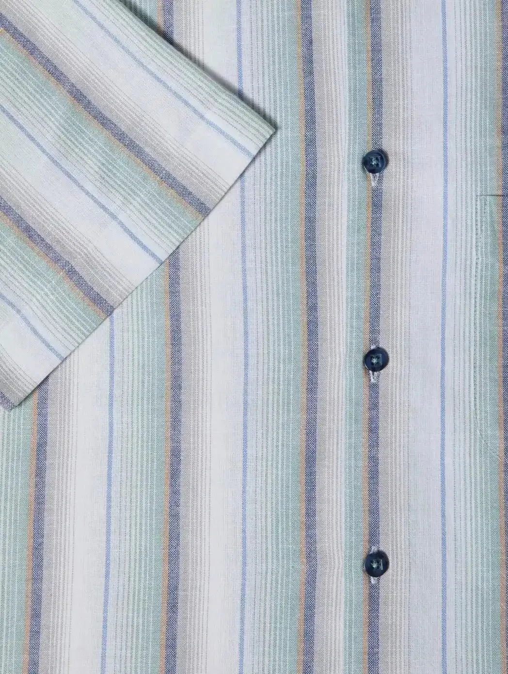 DG's Drifter Ivano Short Sleeve Stripe Oxford Shirt Green/Blue