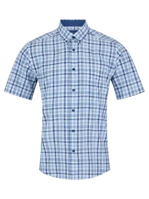 DG's Drifter Short Sleeve Check Shirt Blue