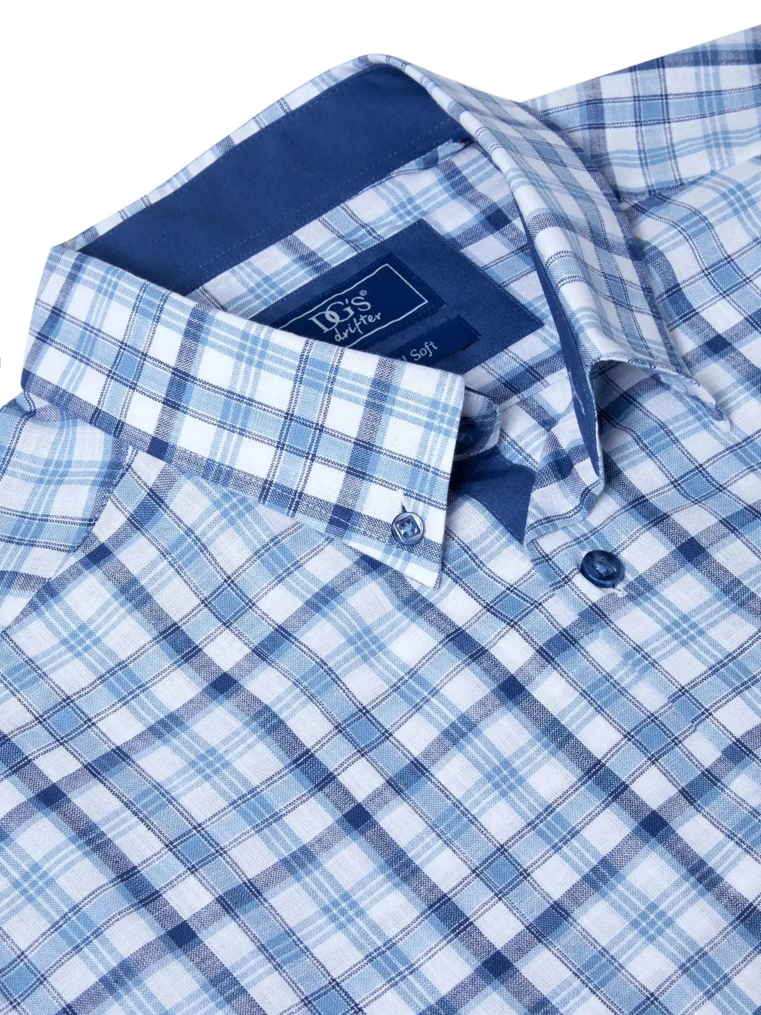 DG's Drifter Short Sleeve Check Shirt Blue