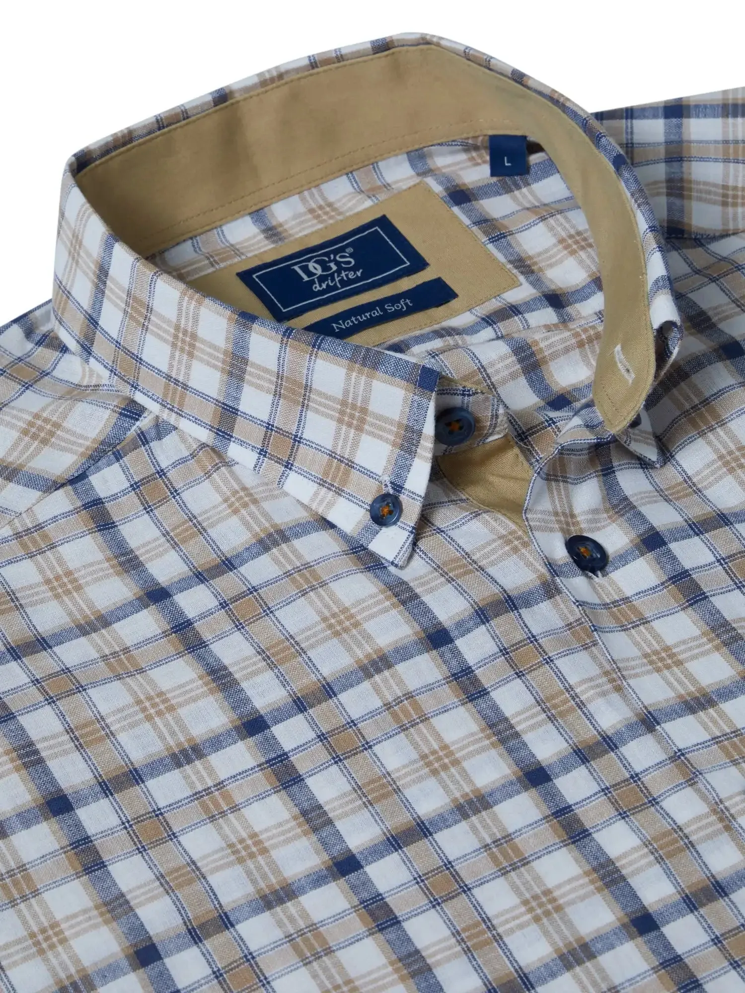 DG's Drifter Short Sleeve Check Shirt Tan