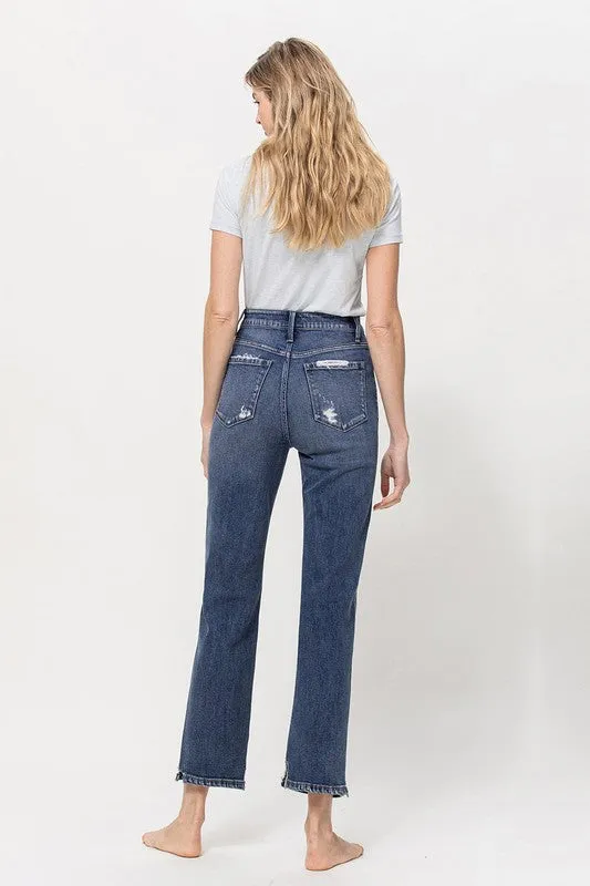 Distressed High Rise Stretch Ankle Straight, Flying Monkey