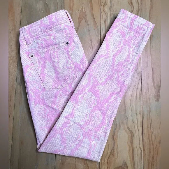 DL1961 Emma Legging Skinny Jeans Size 25 Boa Wash 1982 Coated Faux Snakeskin