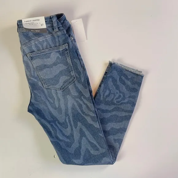 DL1961 FARROW CROPPED HIGH-RISE SKINNY JEANS IN SAHARA - SIZE 27 - NWT