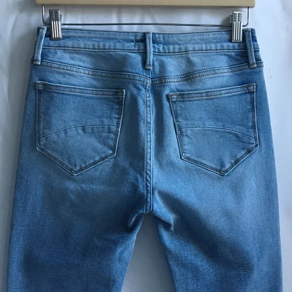 Driftwood Colette Straight Leg Embroidered Cuff Cropped Jeans Size 26