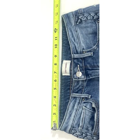 Driftwood Jeans Womens Blue Roxy Side Braid Raw Hem Jeans Size 27 x 27 26 inseam