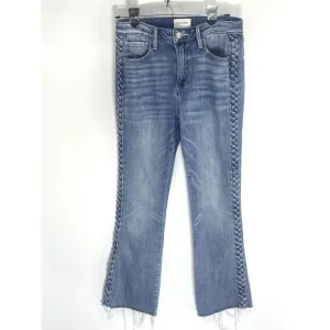 Driftwood Jeans Womens Blue Roxy Side Braid Raw Hem Jeans Size 27 x 27 26 inseam