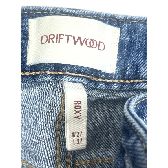 Driftwood Jeans Womens Blue Roxy Side Braid Raw Hem Jeans Size 27 x 27 26 inseam