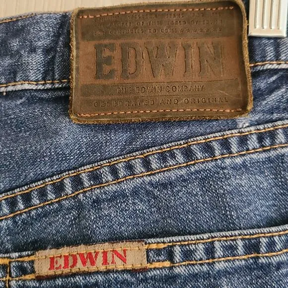 EDWIN JEANS Wide Leg Crop 100% Cotton Jeans ED-866 5415 Women’s 30*