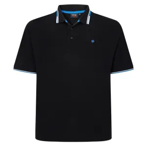Espionage Tipped Pique Polo For Men (P215) in Black, 2XL-8XL