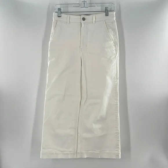 EVERLANE CROPPED WIDE SHORT WHITE JEANS SIZE 4