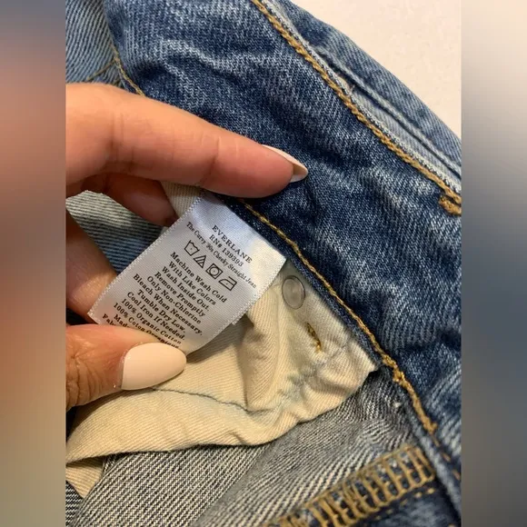 EVERLANE Women Size 31 The Curvy 90s Cheeky Straight Jean Crop Organic Cotton