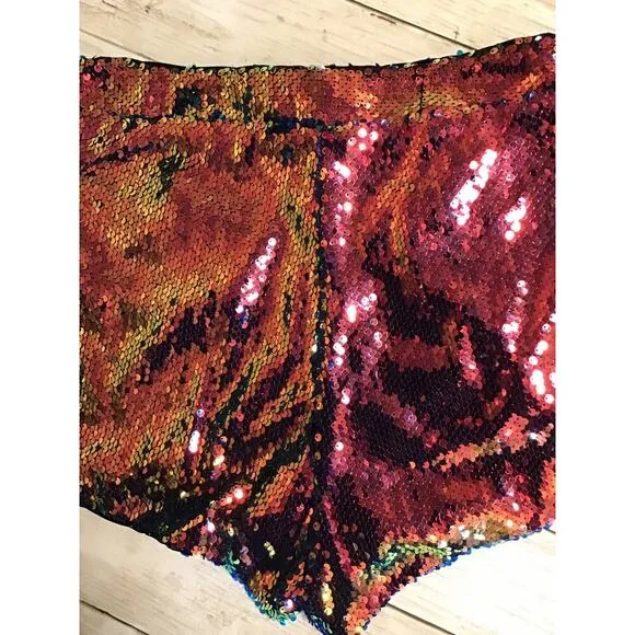Fabulous rave, disco party, sequin, booty shorts, size small