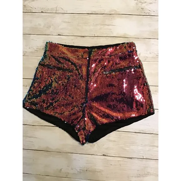 Fabulous rave, disco party, sequin, booty shorts, size small