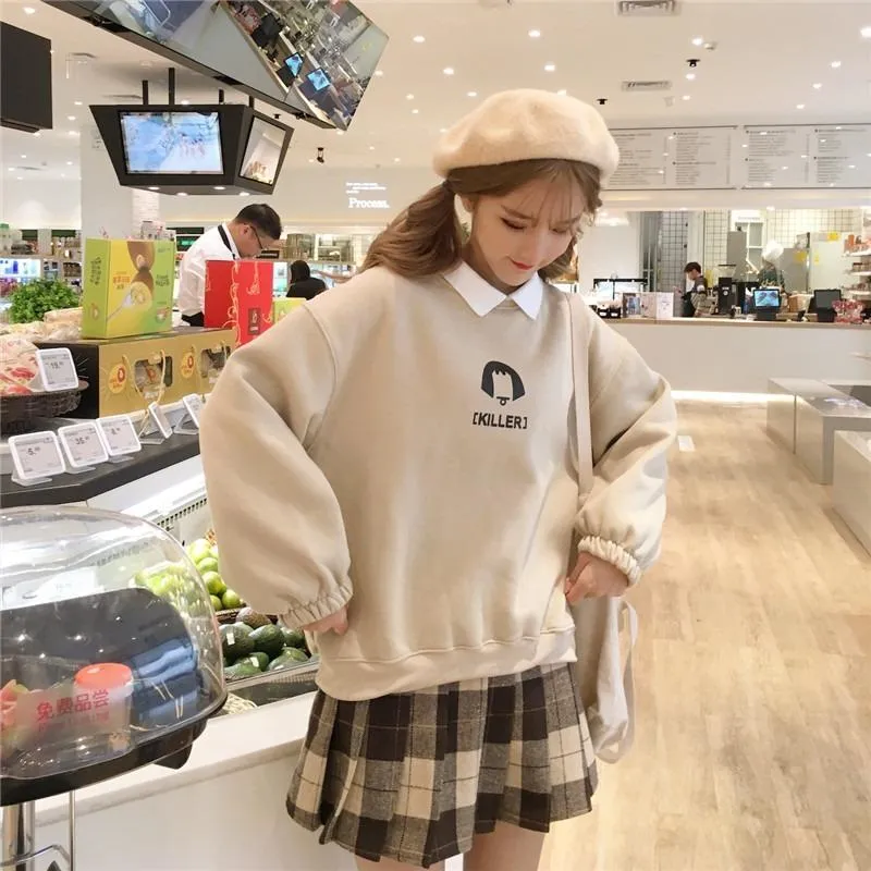 Fake Two-piece Oversized Women Sweatshirt Plus Size Hoodie Casual Pullovers Loose Harajuku Streetwear Clothes