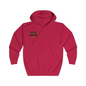 FCK HMS Black & Yellow & Orange Unisex Full Zip Hoodie