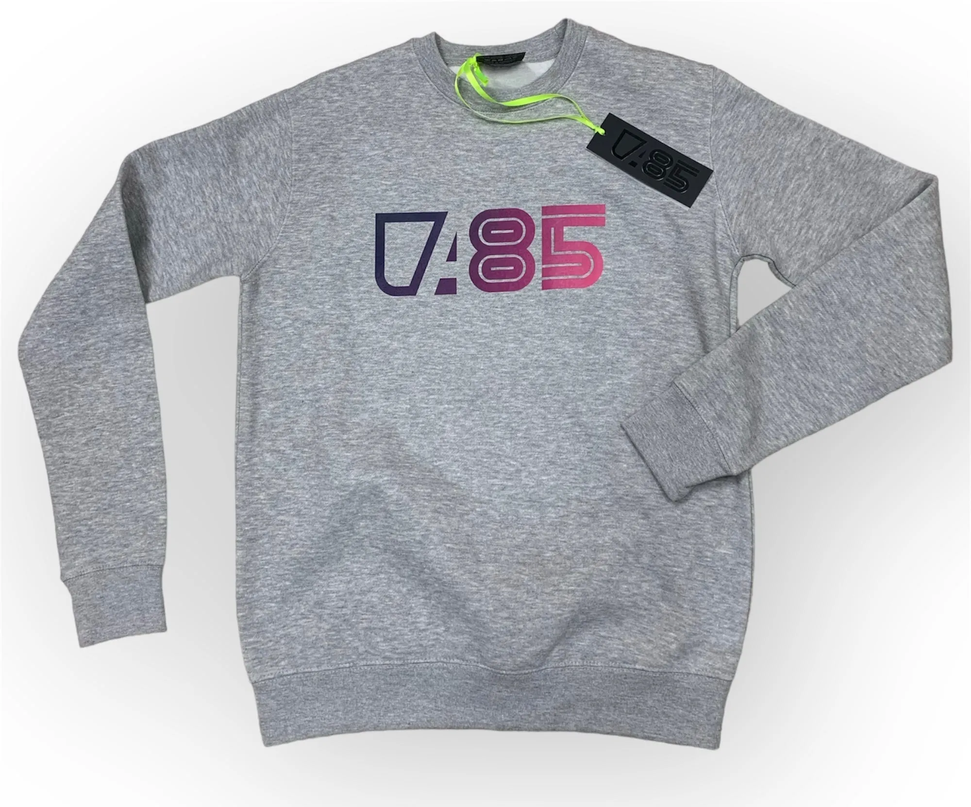 FELPA GIROCOLLO A85 COTONE HOODIES ATHLETE MAGLIA UNISEX TEE BLUE GREY